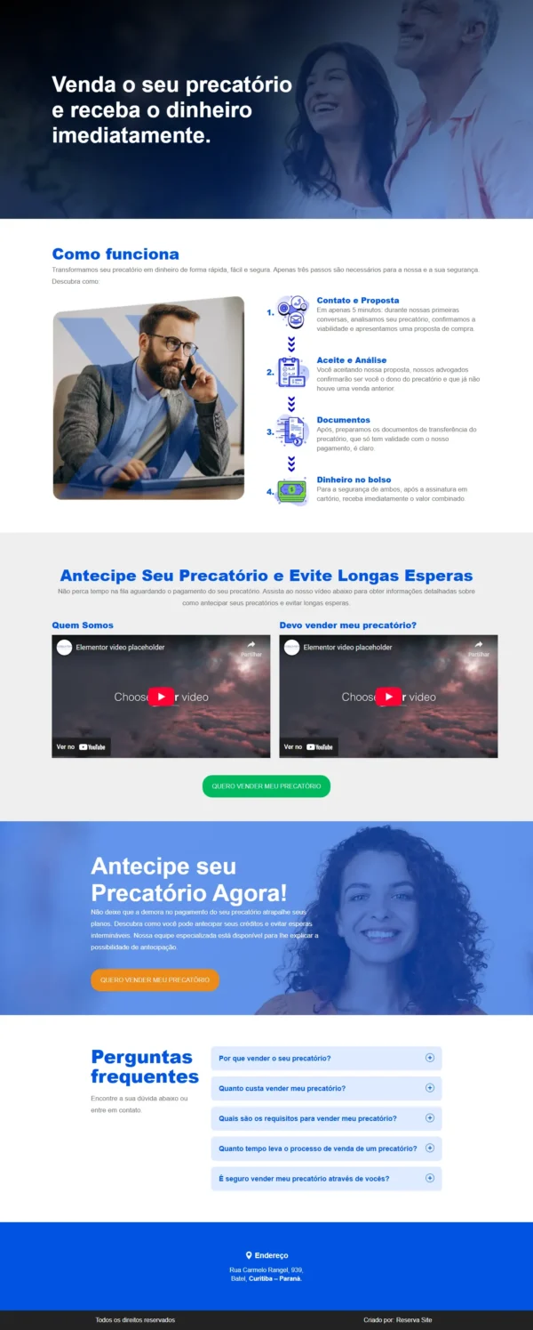 Landing Page para Venda de Precatórios – Conversão Garantida!