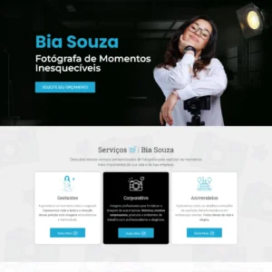 Template de Landing Page Fotógrafa Profissional – Converta Mais Clientes e Encante Seus Seguidores!